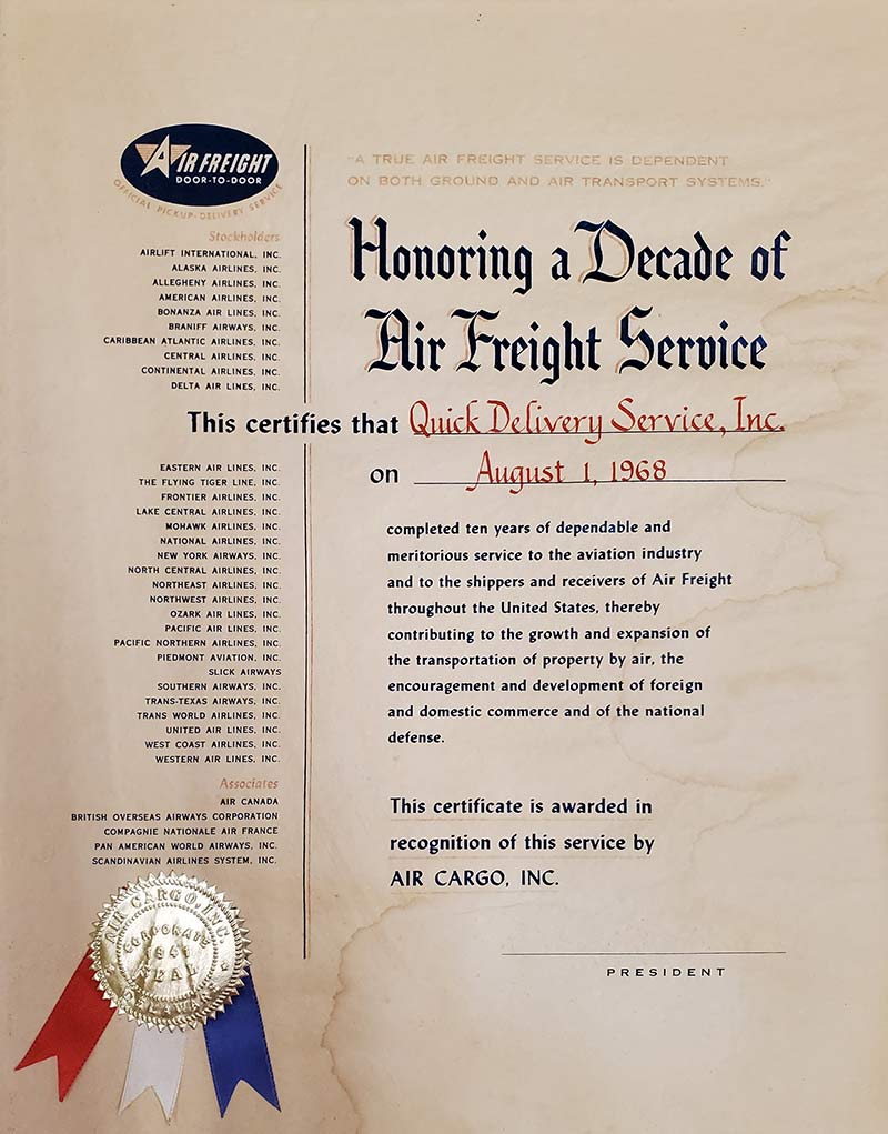 Honoring a Decade of Air Freight Service